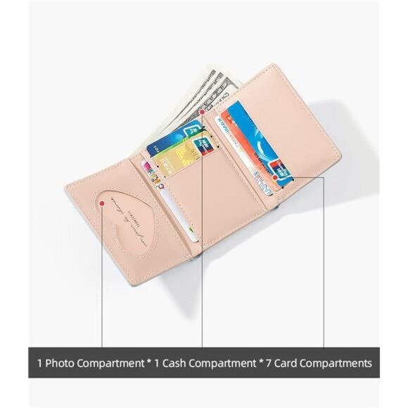 Cute Small Wallet for Girls Women 2-yellow-2 - Picture 5 of 7